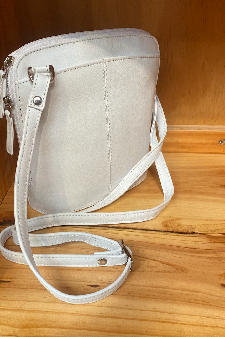 Baron & Burton - Small Genuine Leather Handbag (23822) White