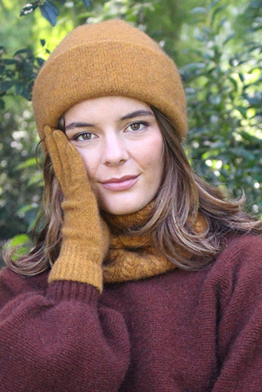 Lothlorian Merino - Possum Cable Neckwarmer/Headband (9875)Gold
