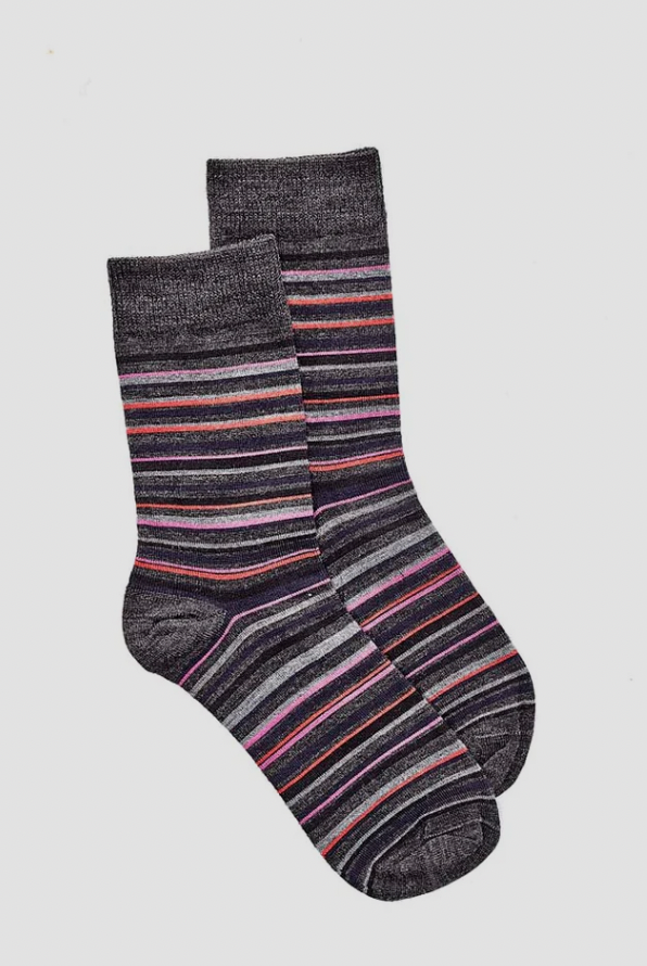 Norsewear - Ladies Fine Line Merino Stipe Sock (NW1020)Charcoal