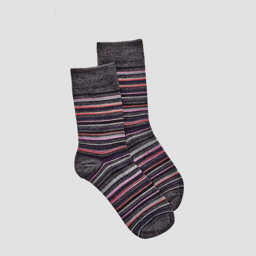 Norsewear - Ladies Fine Line Merino Stipe Sock (NW1020)Charcoal