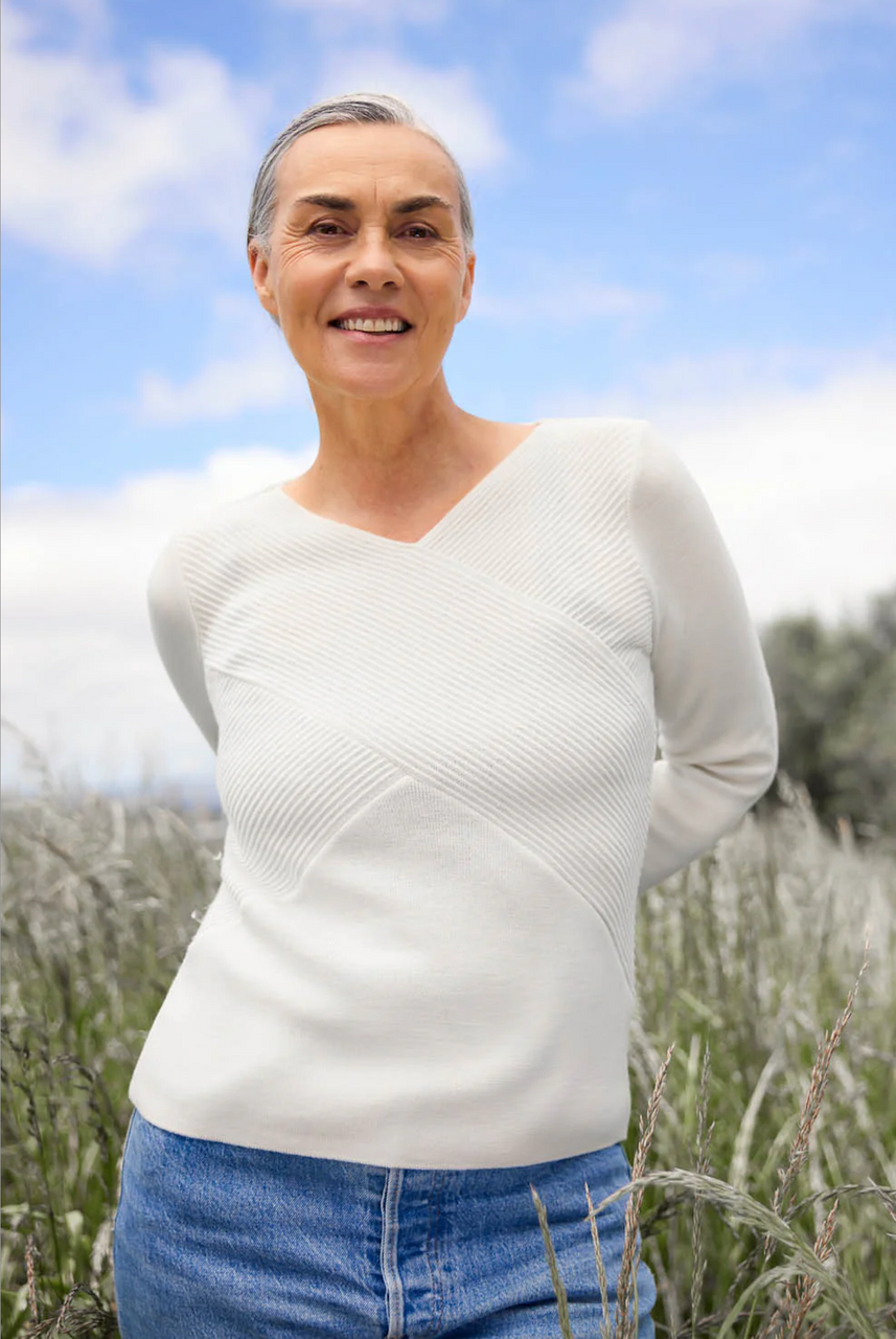 Royal Merino - 100% Merino Rib Wrap V (RM2055) Natural