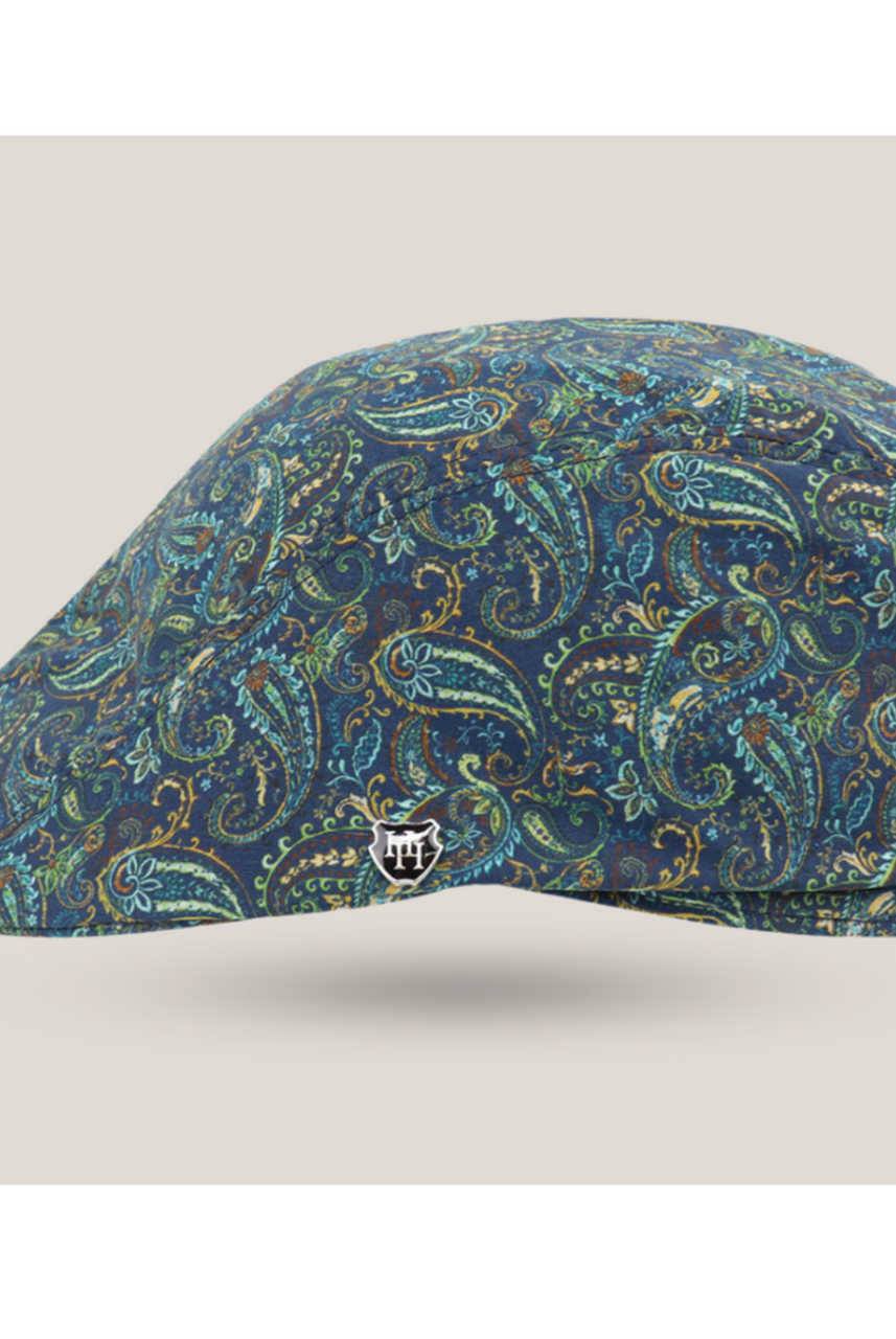 Hills Hats - Linen/Cotton Summer Paisley Duckbill- Paisley Teal