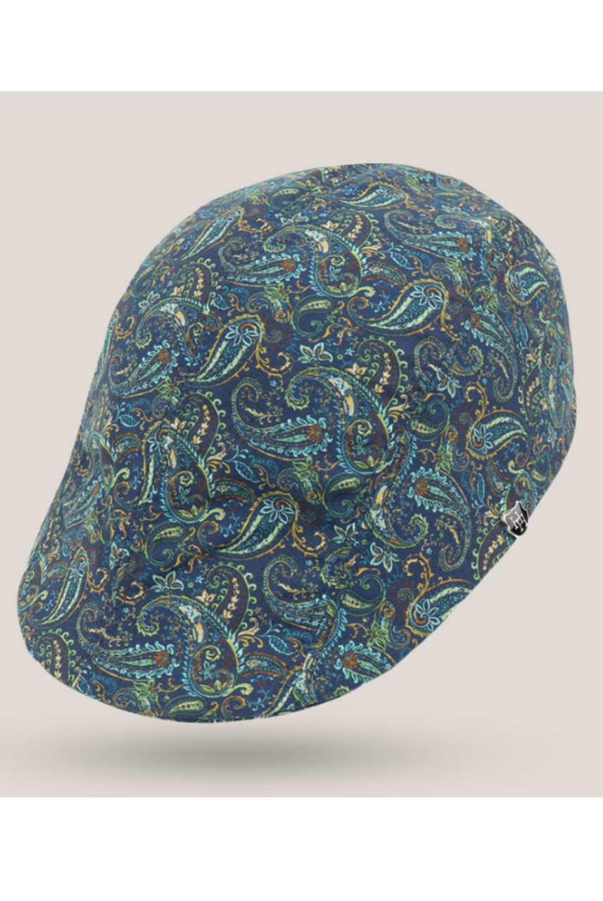 Hills Hats - Linen/Cotton Summer Paisley Duckbill- Paisley Teal
