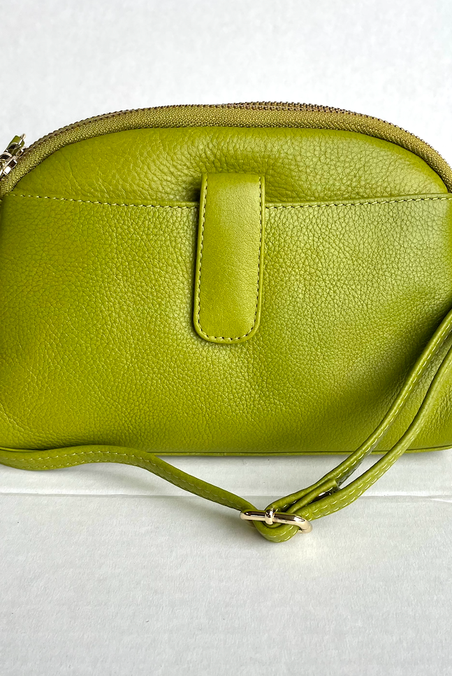 Baron - Leather Oval Top Twin Handbag (Baron2556)Car Green