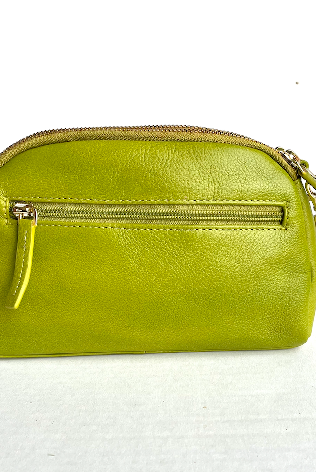 Baron - Leather Oval Top Twin Handbag (Baron2556)Car Green