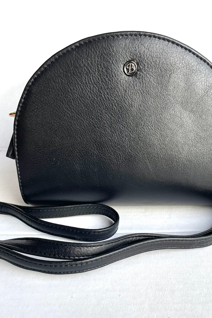 Baron - Leather Shell Shape Handbag (2562)Black