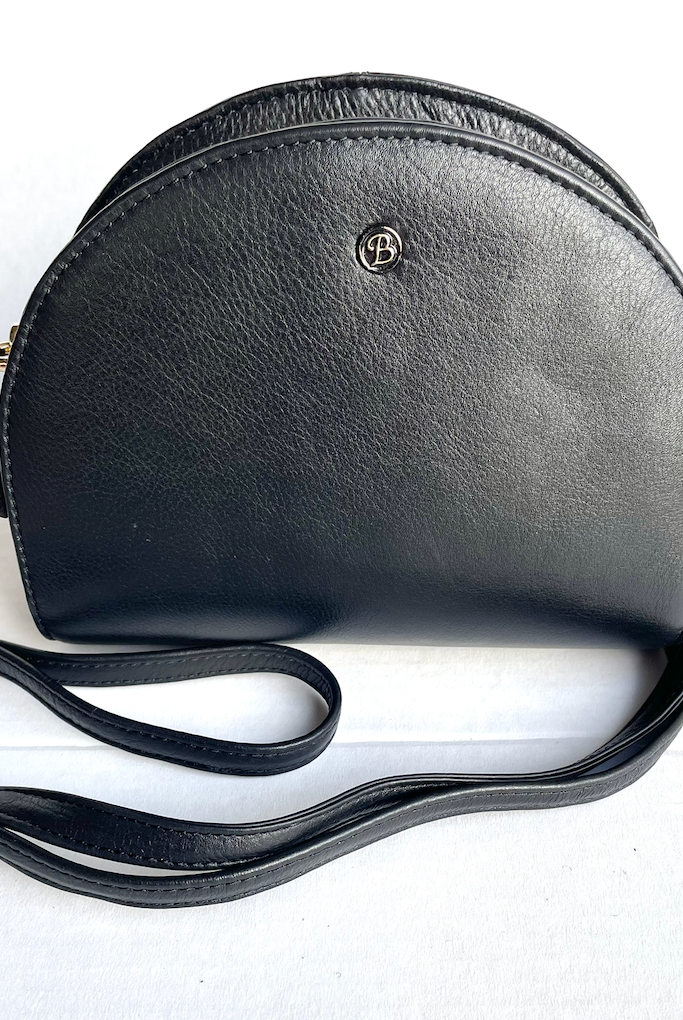 Baron - Leather Shell Shape Handbag (2562)Black