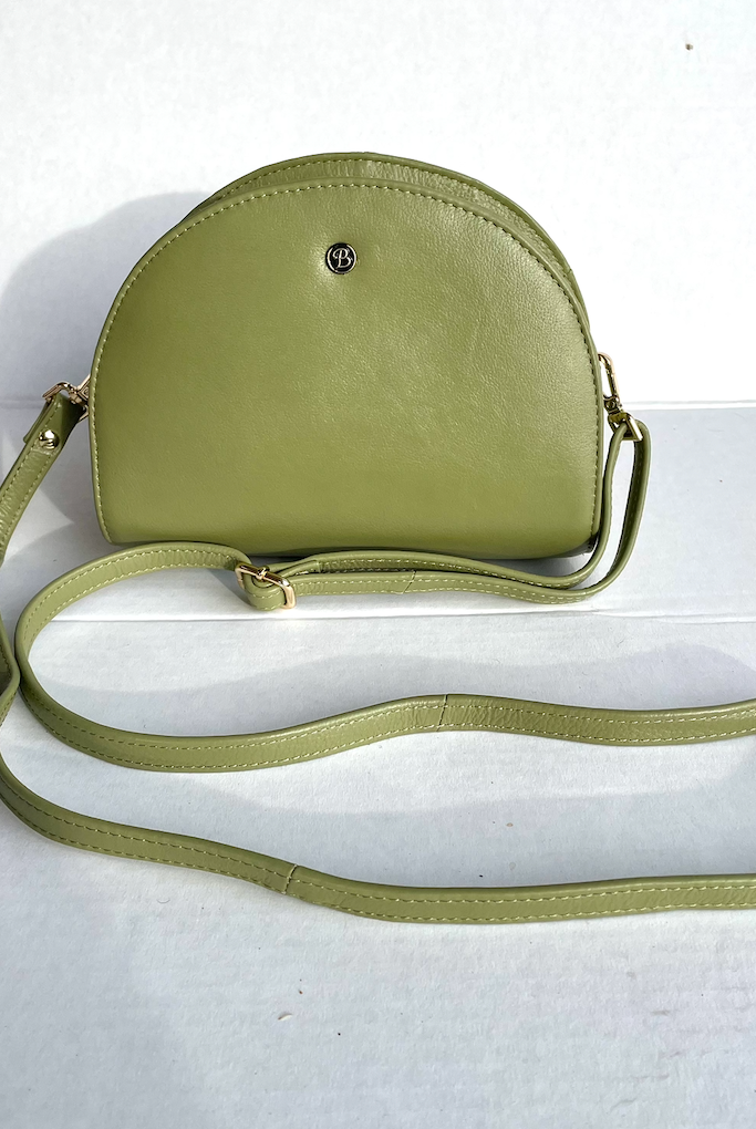 Baron - Leather Shell Shape Handbag (2562)Sage