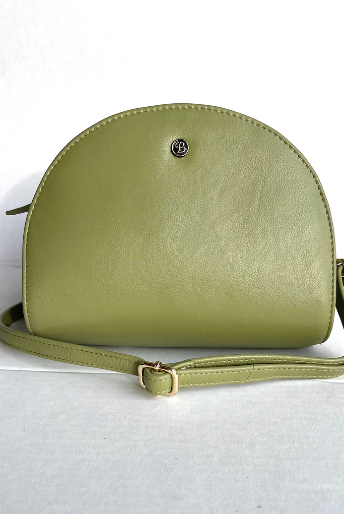 Baron - Leather Shell Shape Handbag (2562)Sage