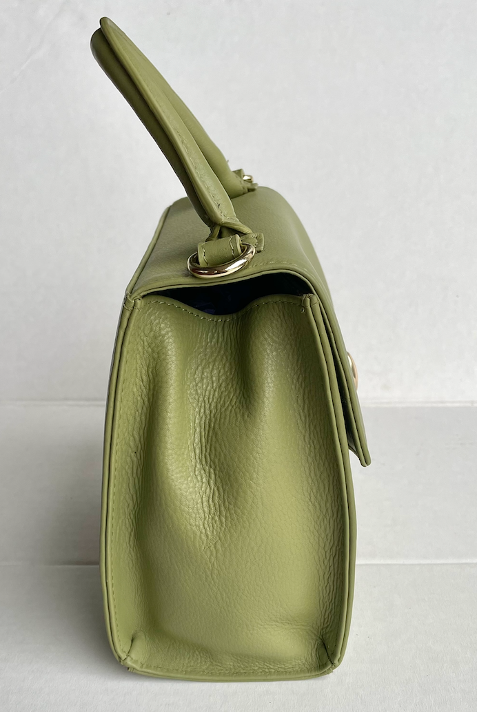 Baron - Leather Mini Handbag with Top Handle (2557)Sage