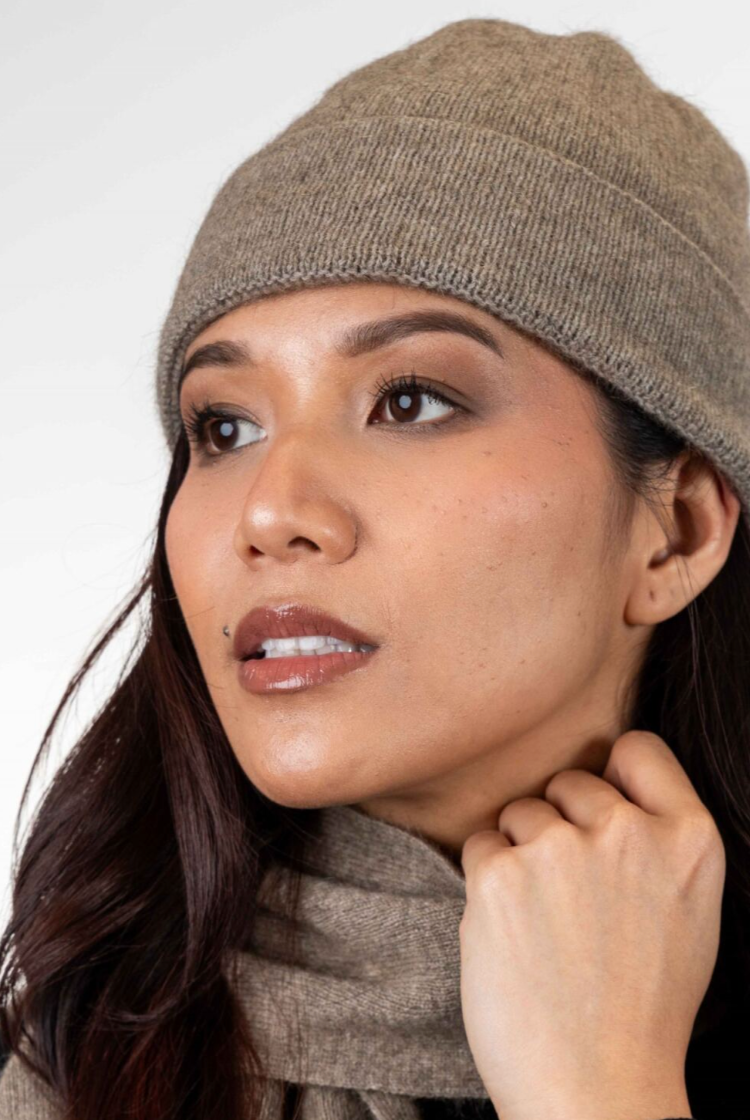 Koru - Merino & Possum Plain Beanie (KO159)Natural