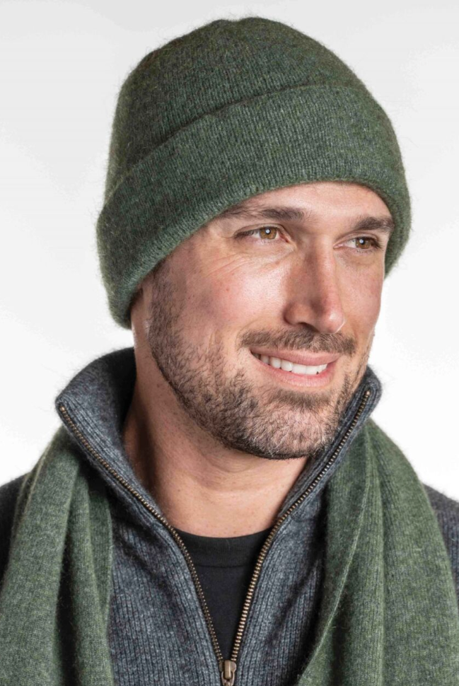 Koru - Merino & Possum Plain Beanie (KO159)Moss