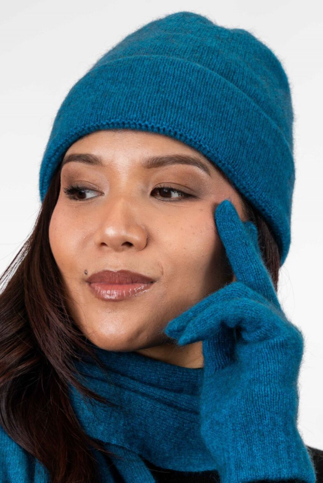 Koru - Merino & Possum Plain Beanie (KO159)Pacific