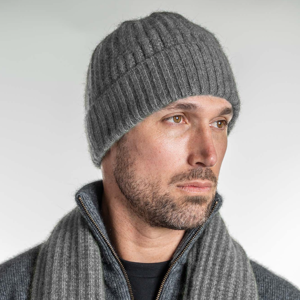 Koru Merino - Possum Ribbed Beanie (KO2020)Mist