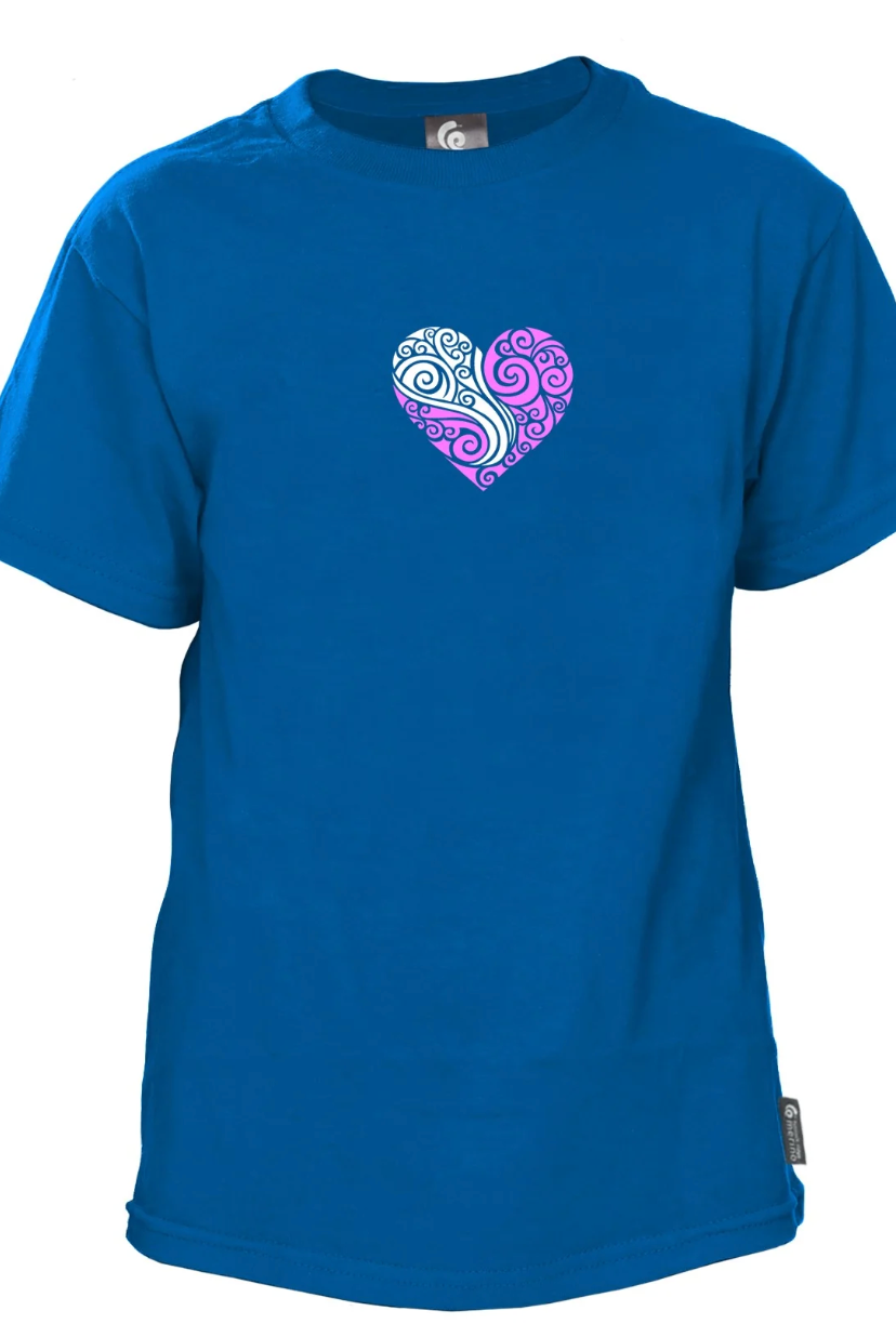 Tussock Ridge Merino - Merino Kids Loveheart Tee (MK130)Ocean