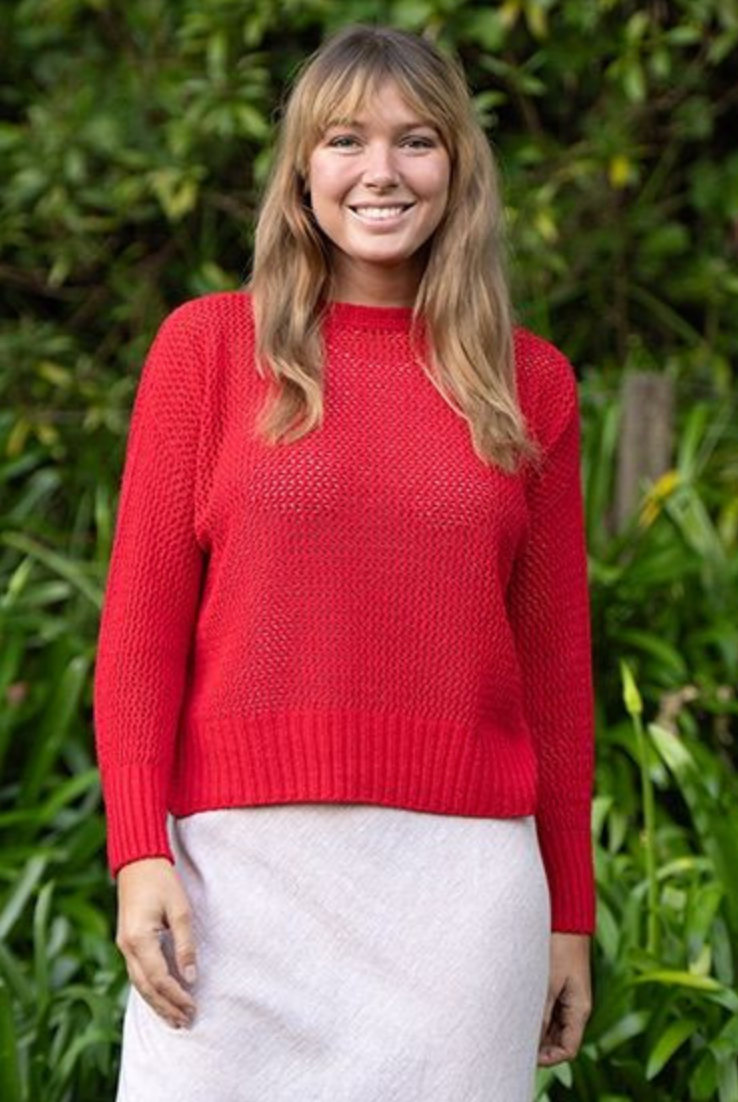 Lothlorian - Cotton & Merino Lax Jumper (CM108)Cherry Red
