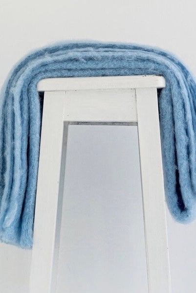 Sky colour mohair rug