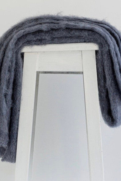 Storm colour mohair rug