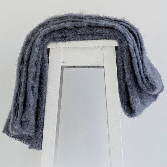 Storm colour mohair rug