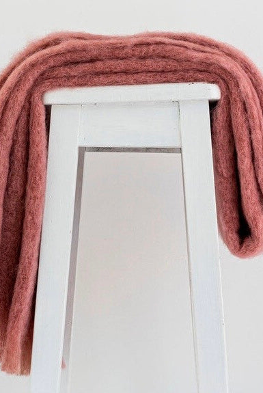 Tearose colour mohair rug