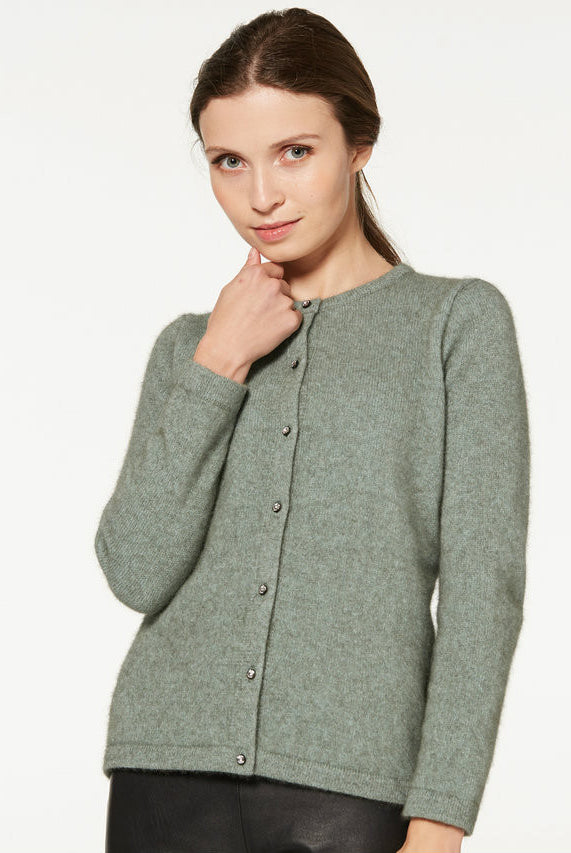 Possum and merino cardigan, Mint
