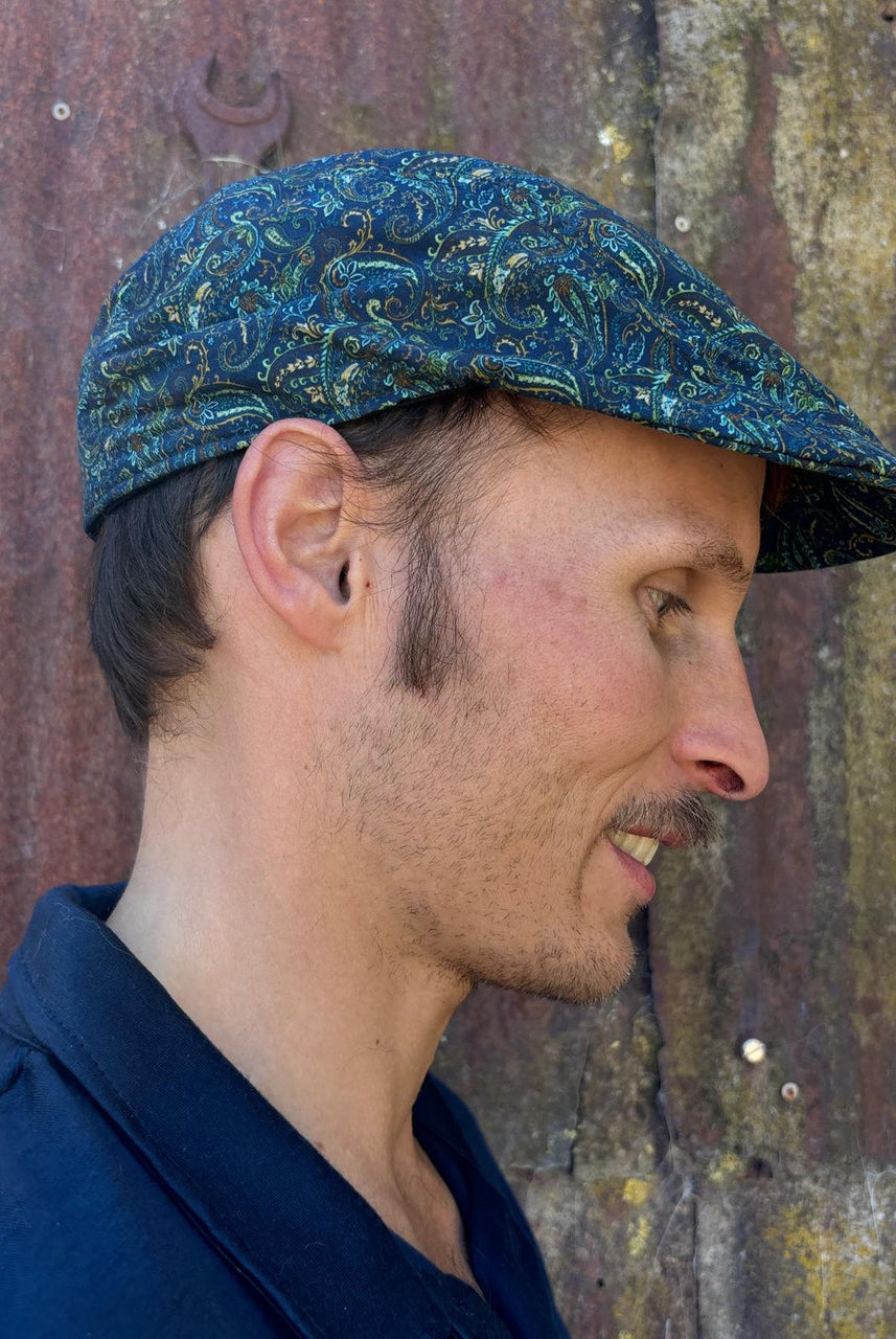 Hills Hats - Linen/Cotton Summer Paisley Duckbill- Paisley Teal