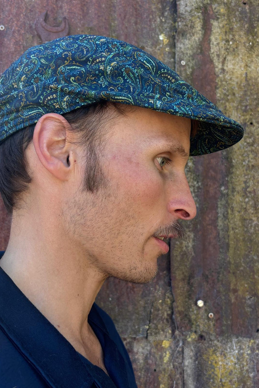 Hills Hats - Linen/Cotton Summer Paisley Duckbill- Paisley Teal