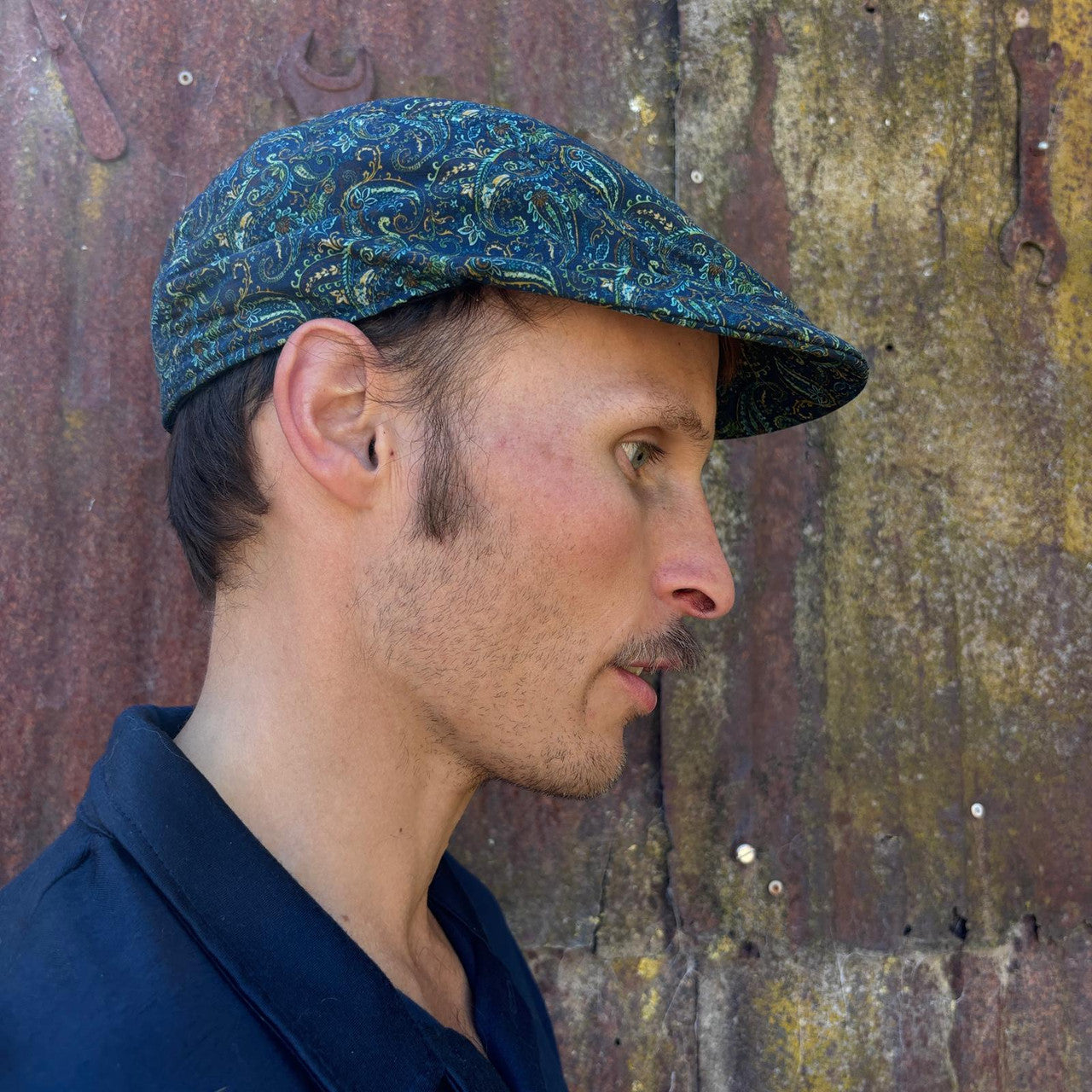 Hills Hats - Linen/Cotton Summer Paisley Duckbill- Paisley Teal