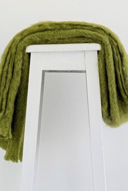 Fern colour Mohair blanket throws