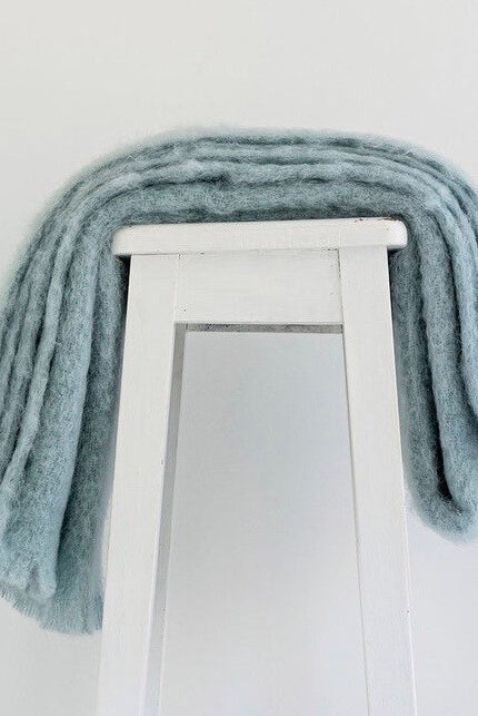 Glacier colour Mohair blanket throws