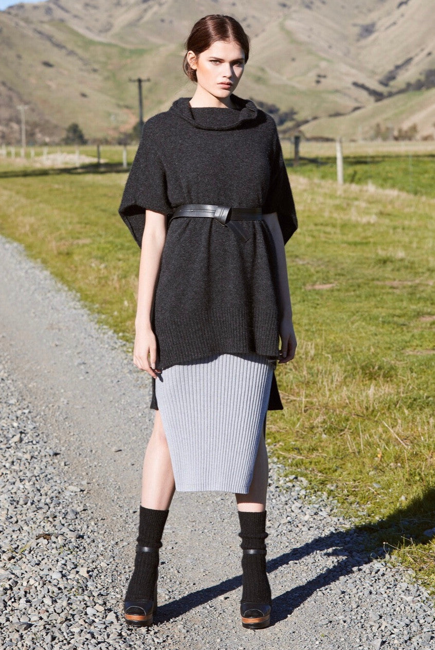 Charcoal colour poncho