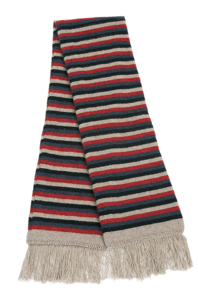 Natural - Lothlorian - Merino Possum Multi Striped Scarf (9951)