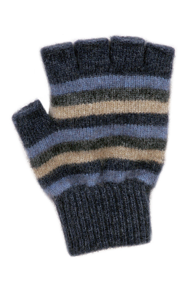 Fingerless gloves in colour Denim