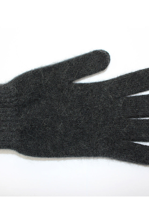 Slate colour Alpaca glove. White background.