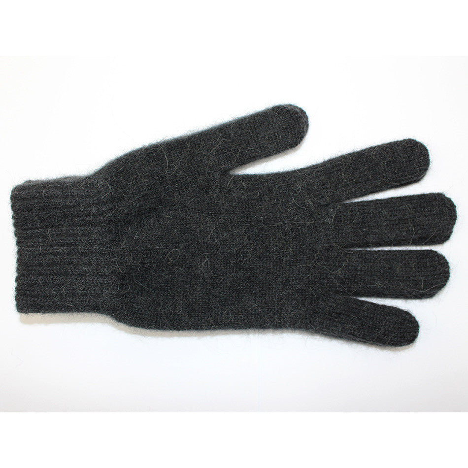 Slate colour Alpaca glove. White background.