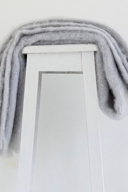 Silver colour Mohair blanket throws