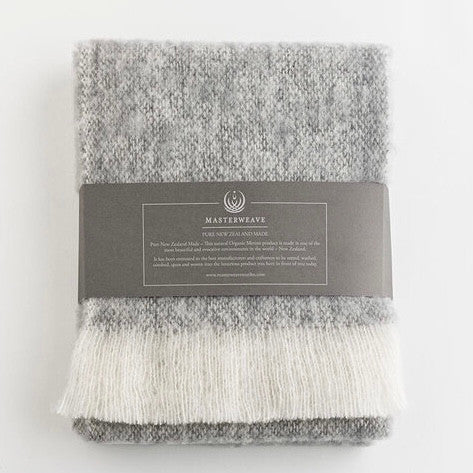Stone coloured merino wool scarf