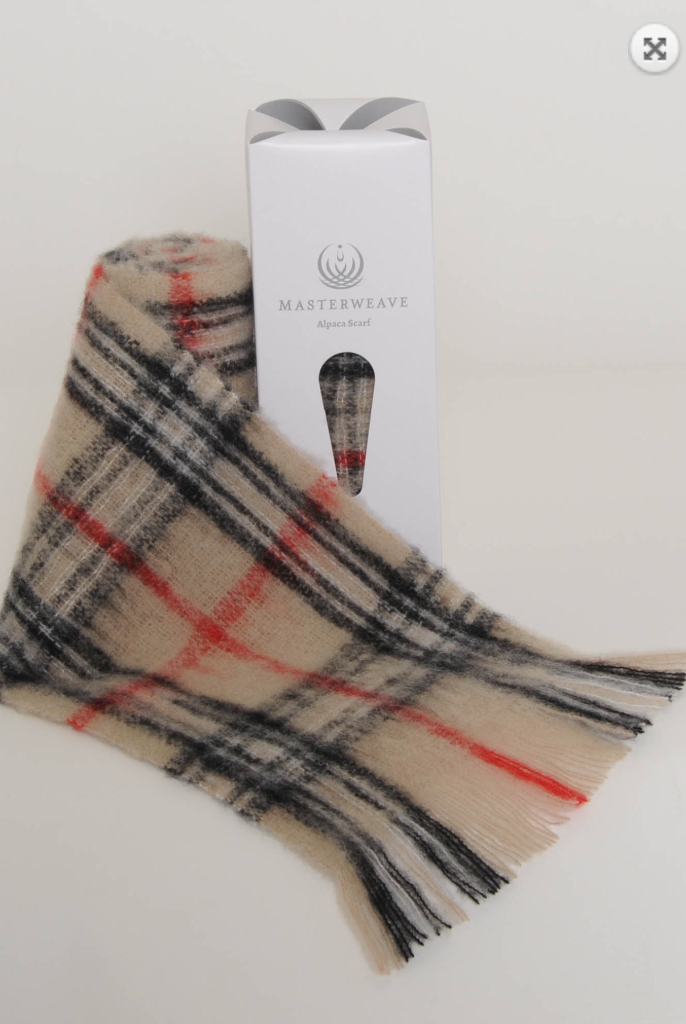 Fawn Check Alpaca Scarf