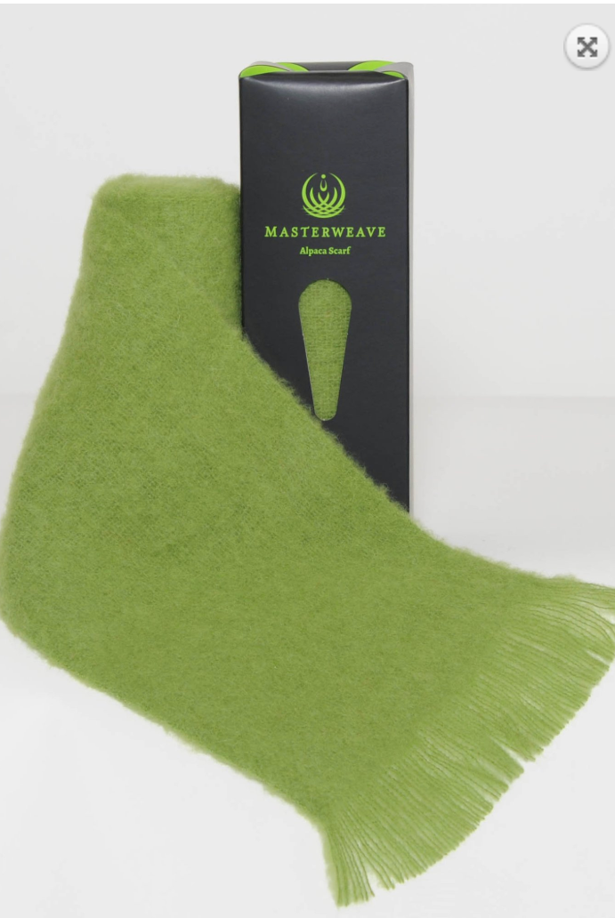 Alpaca scarf in colour Lime