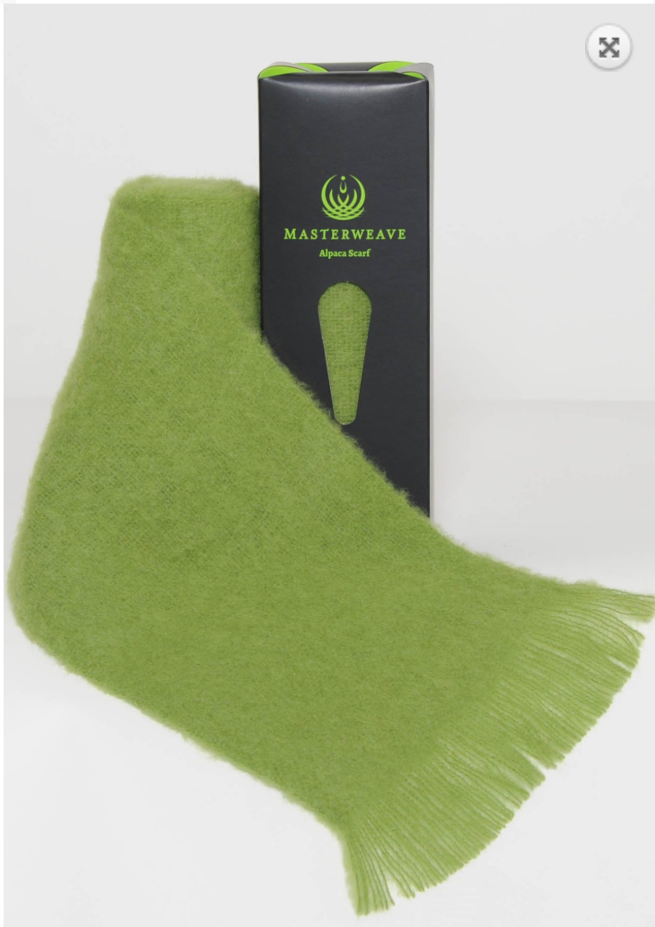 Alpaca scarf in colour Lime