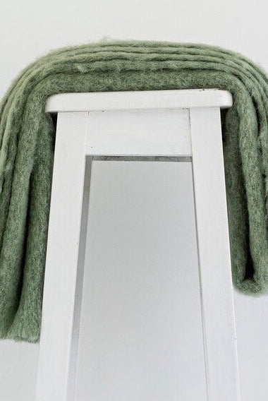 Olive colour Mohair blanket throws