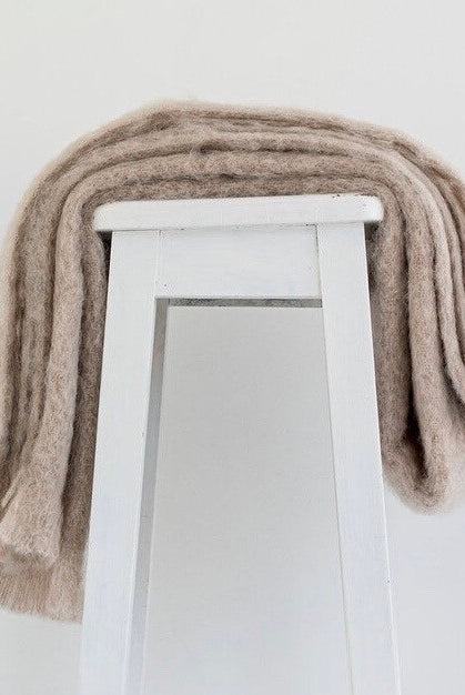 Paper colour Mohair blanket throws