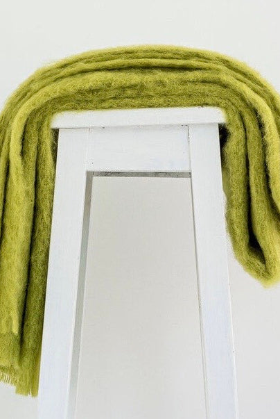 Pesto colour Mohair blanket throws
