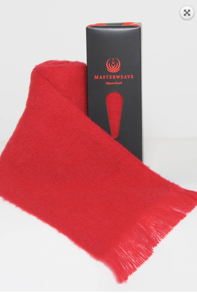 Alpaca scarf in colour Red