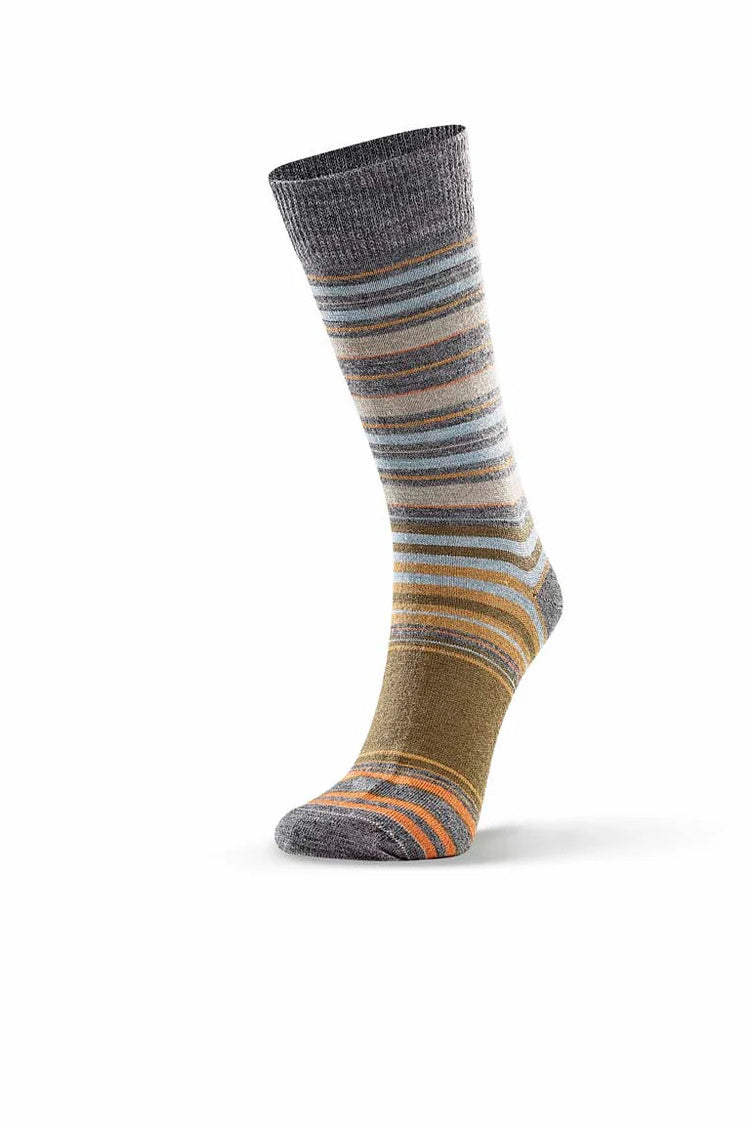Norsewear - Merino Varied Stripe Sock-Grey Mix