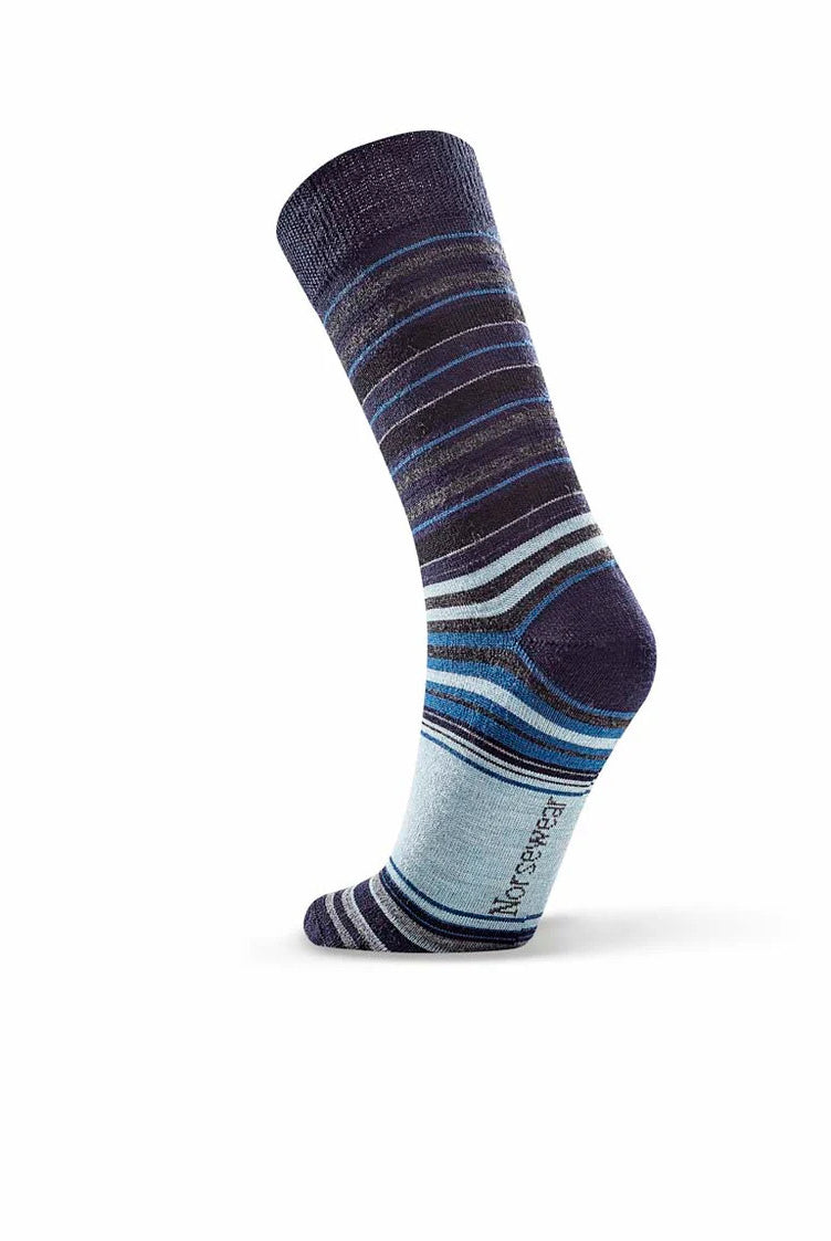 Norsewear - Merino Varied Stripe Sock-Navy