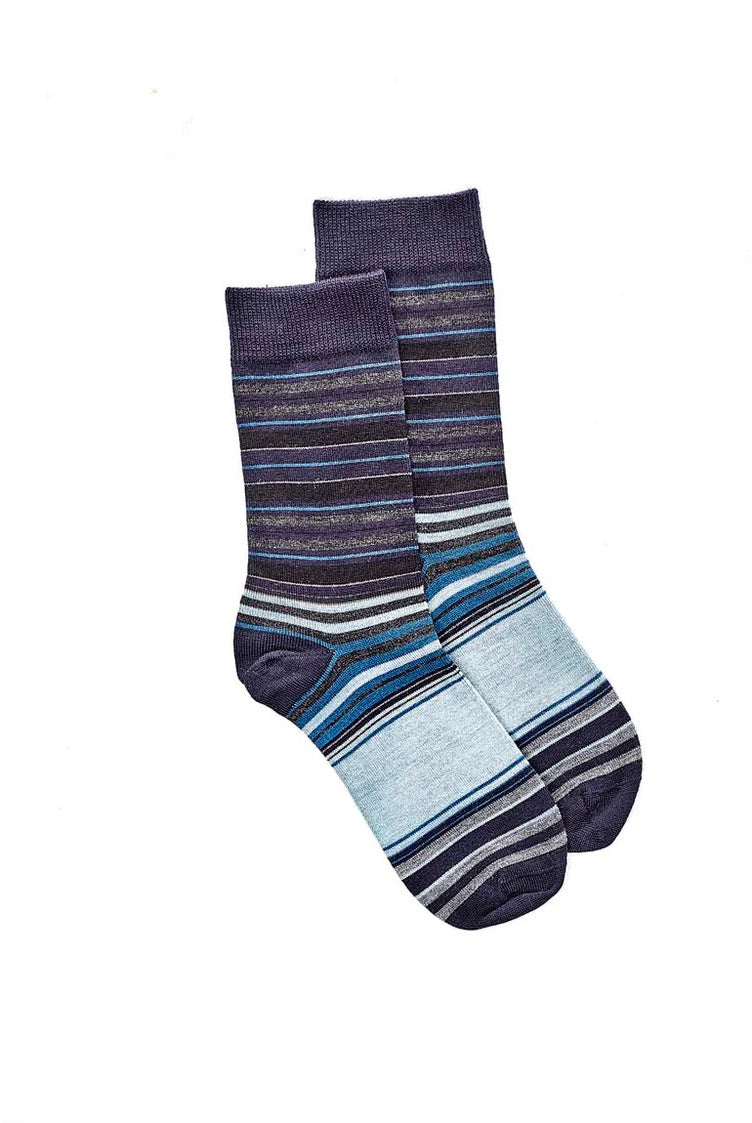 Norsewear - Merino Varied Stripe Sock-Navy