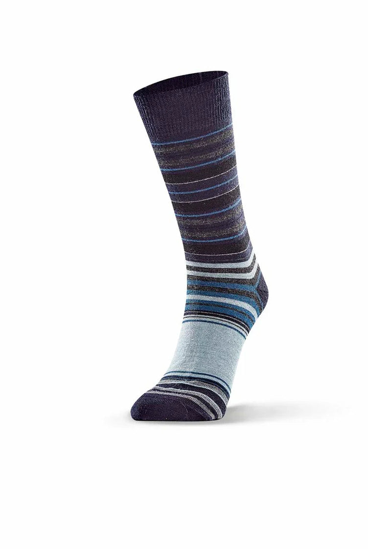 Norsewear - Merino Varied Stripe Sock-Navy