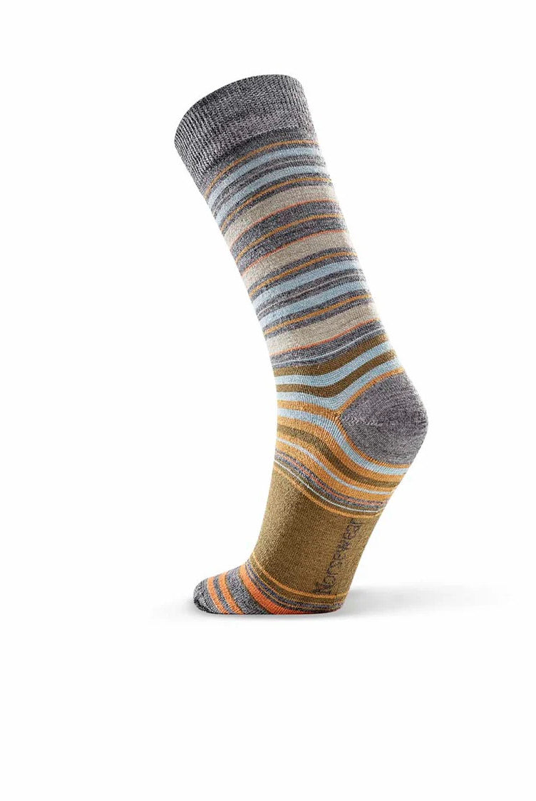 Norsewear - Merino Varied Stripe Sock-Grey Mix