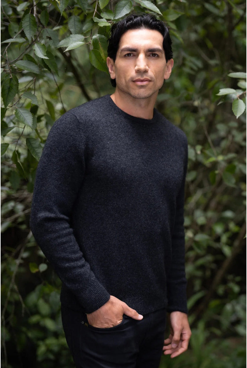 McDonald - Possum & Merino Crew Neck Jumper (6603) Charcoal